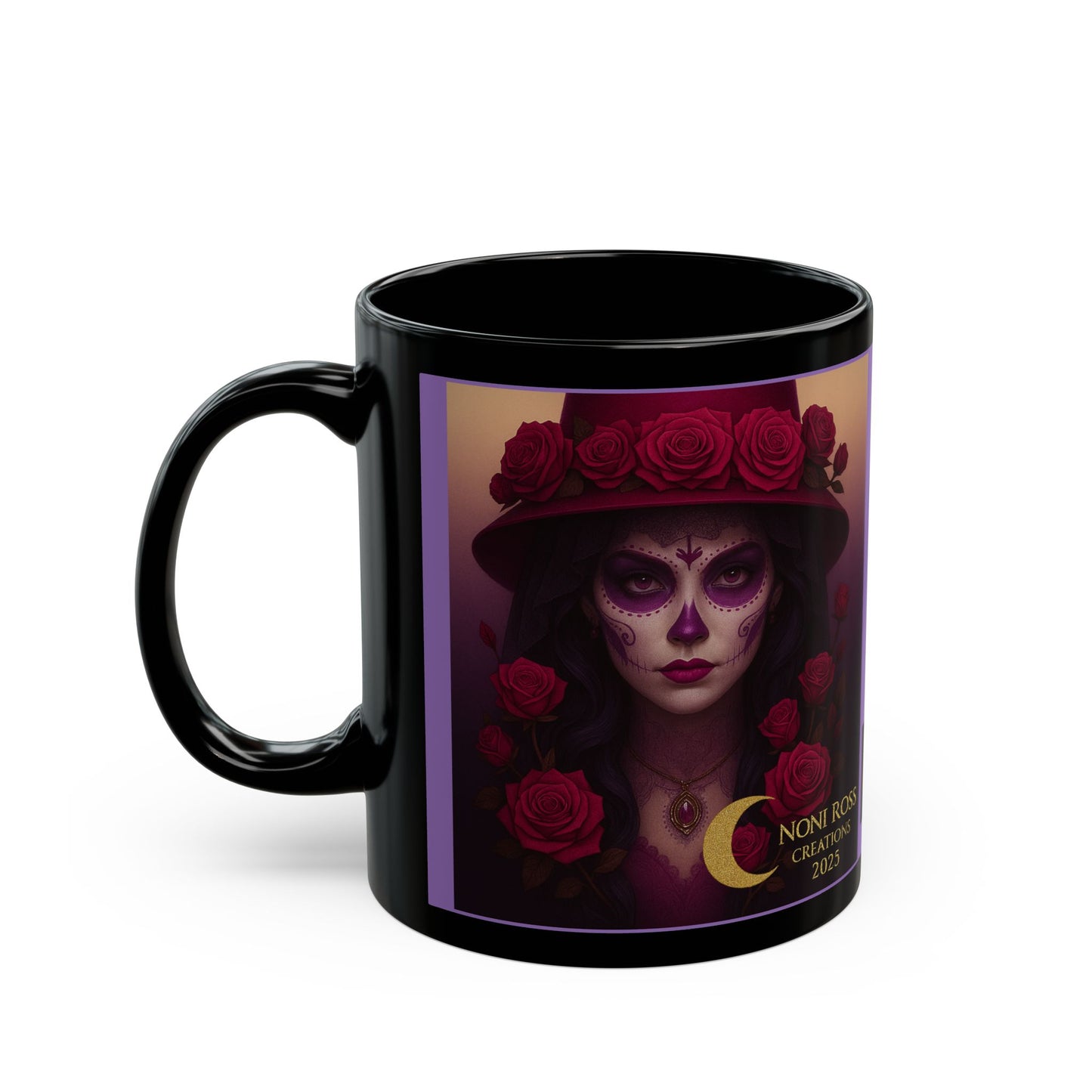 Mystic Skulls August Regal Rose Catrina Mug | Noni Ross Creations
