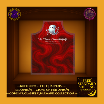 BOO Crew Chef Happens Red Apron by Noni Ross Creations