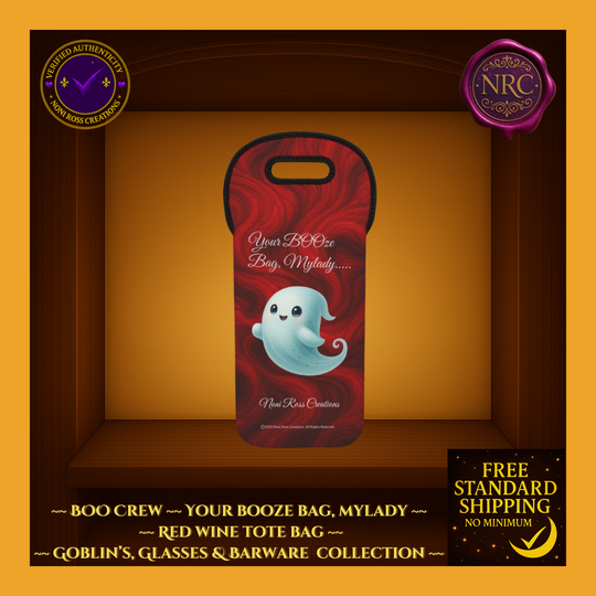 BOO Crew Your BOOze Bag My'Lady l Red Wine Tote by Noni Ross Creations