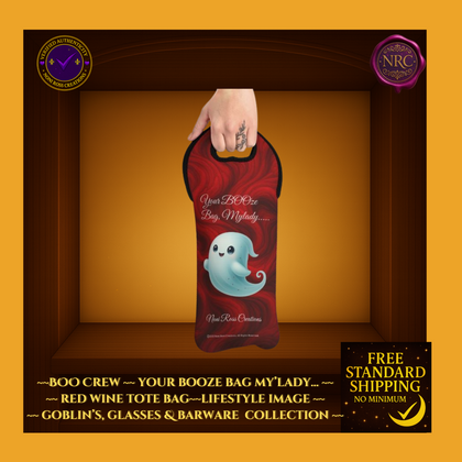 BOO Crew Your BOOze Bag My'Lady l Red Wine Tote by Noni Ross Creations