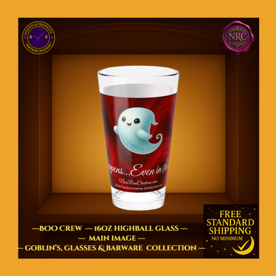 BOO Crew Phantom Pour 16oz Highball Glass by Noni Ross Creations