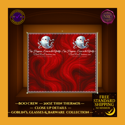 BOO Crew Phantom Sips Thin 20oz Thermos by Noni Ross Creations