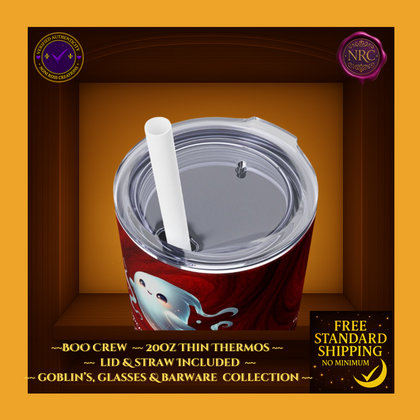 BOO Crew Phantom Sips Thin 20oz Thermos by Noni Ross Creations