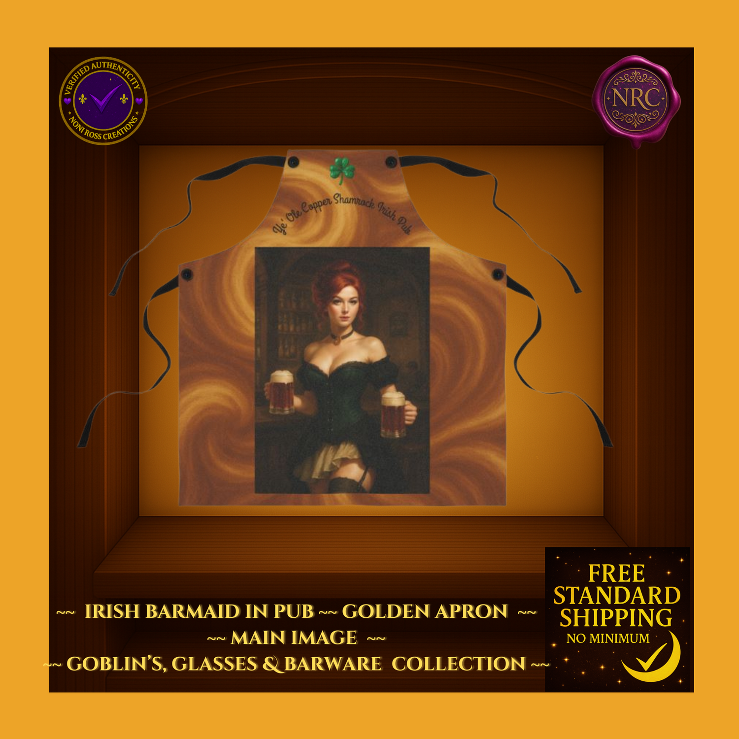 Golden Apron Irish Barmaid – Vintage 1800’s Pub Tavern Wear by Noni Ross Creations