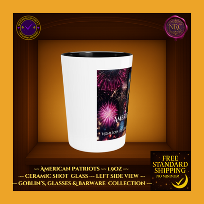 American Patriots 1.9oz Ceramic Shot Glass – Limited Edition Barware by Noni Ross Creations