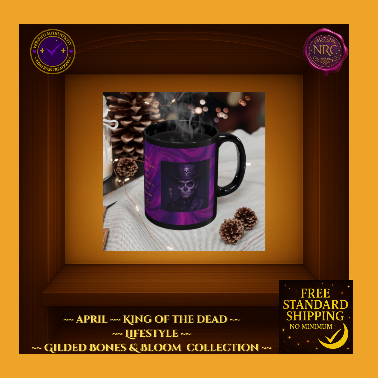 April King of the Dead Catrin Mug 11oz by Noni Ross Creations