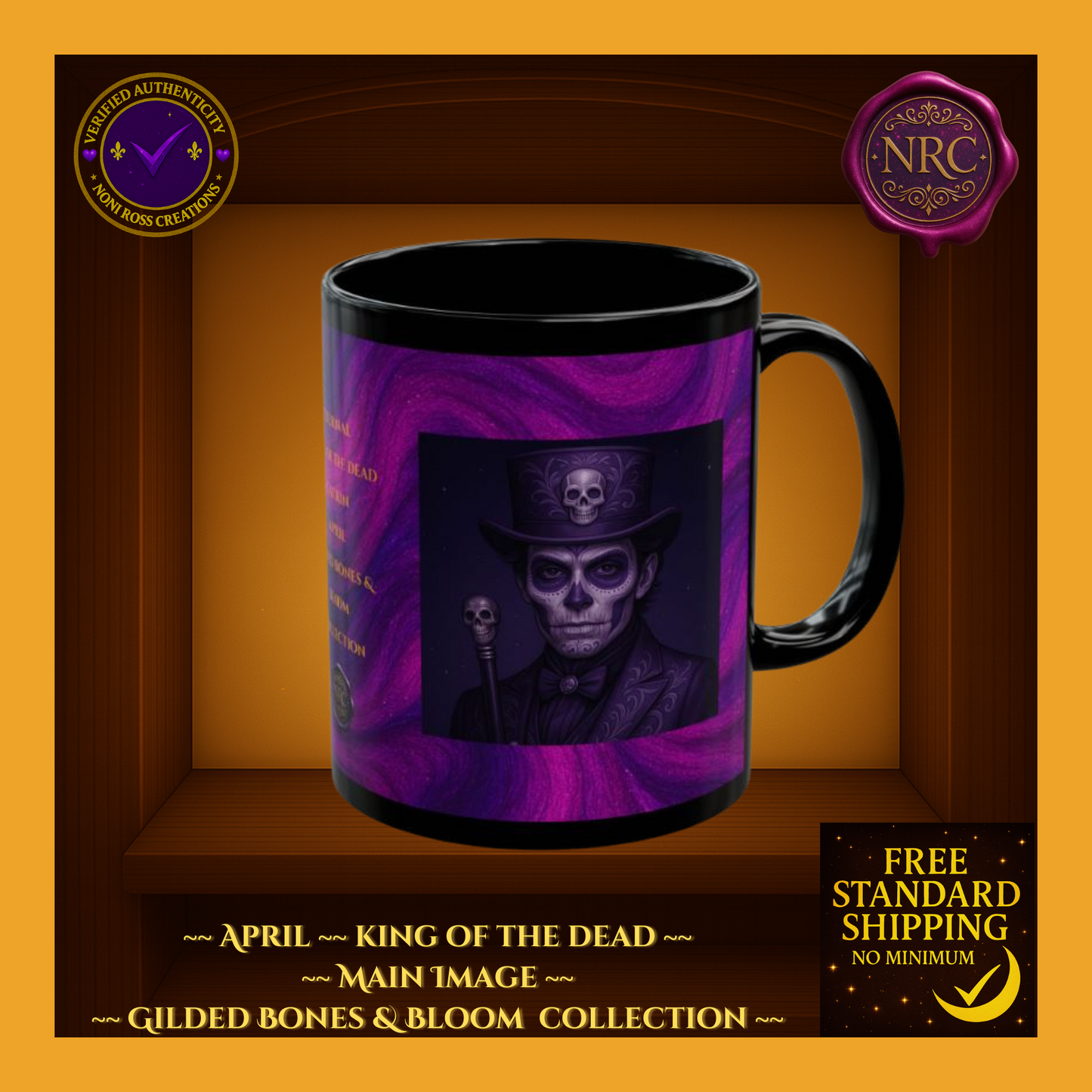 April King of the Dead Catrin Mug 11oz by Noni Ross Creations