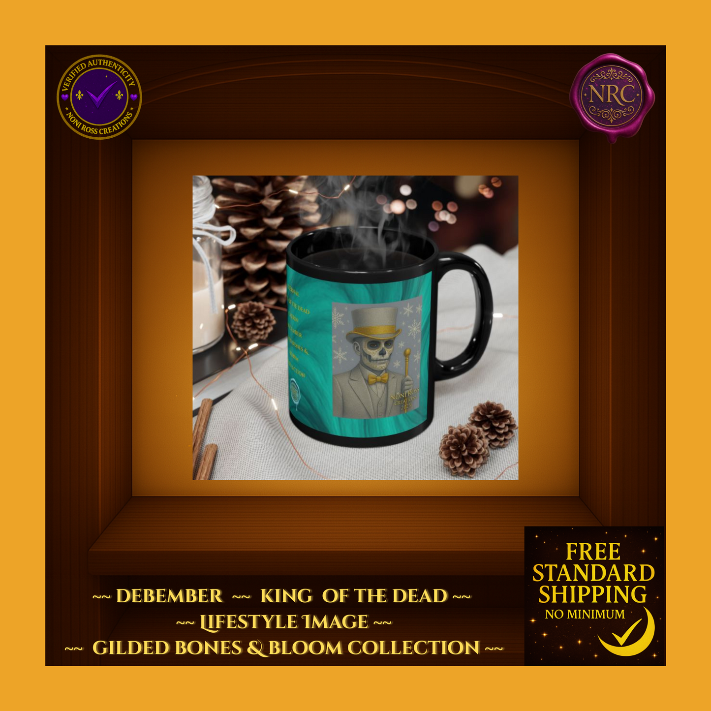 December King of the Dead Catrina Mug 11oz by Noni Ross Creations