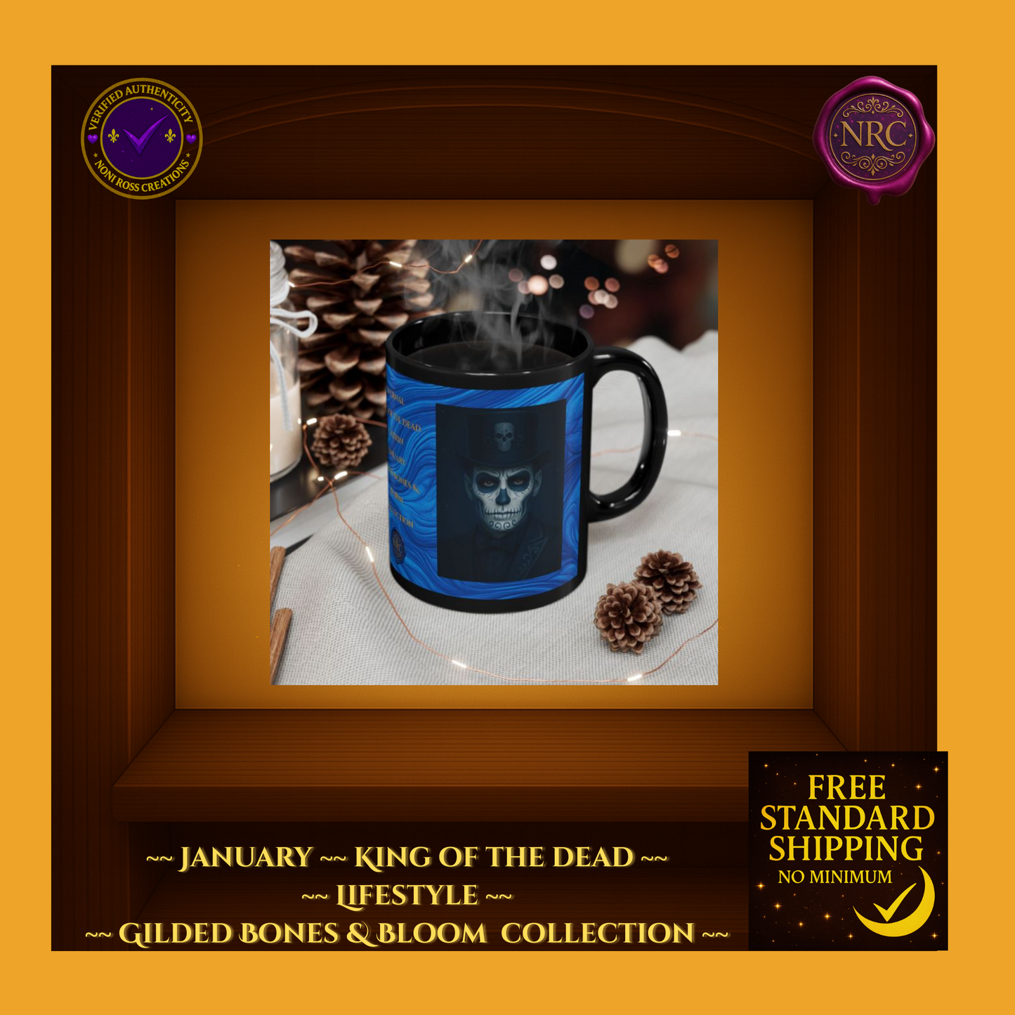 January King of the Dead Catrin Mug 11oz by Noni Ross Creations