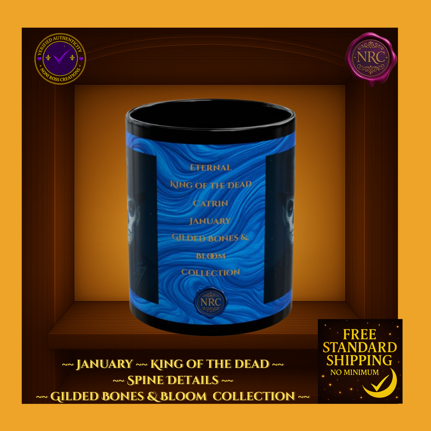January King of the Dead Catrin Mug 11oz by Noni Ross Creations