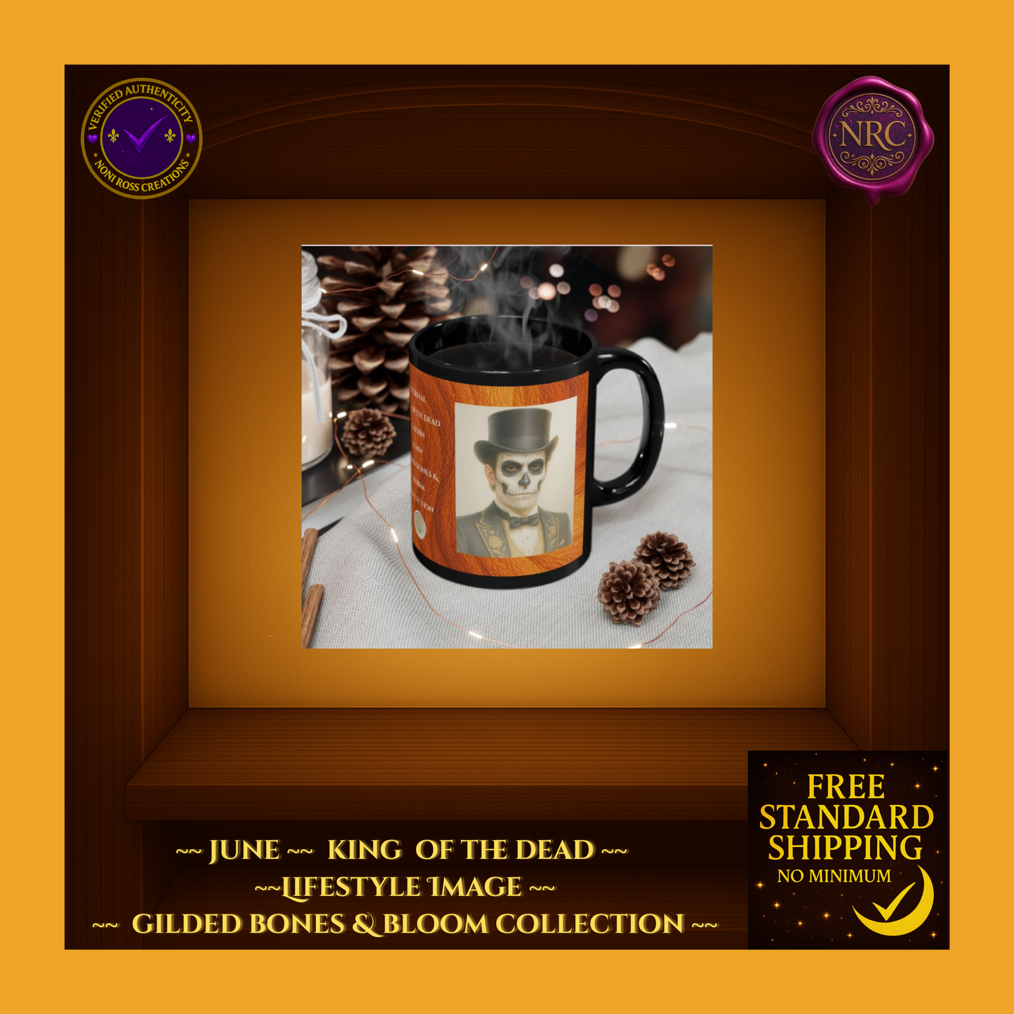 June King of the Dead Catrin Mug 11oz by Noni Ross Creations