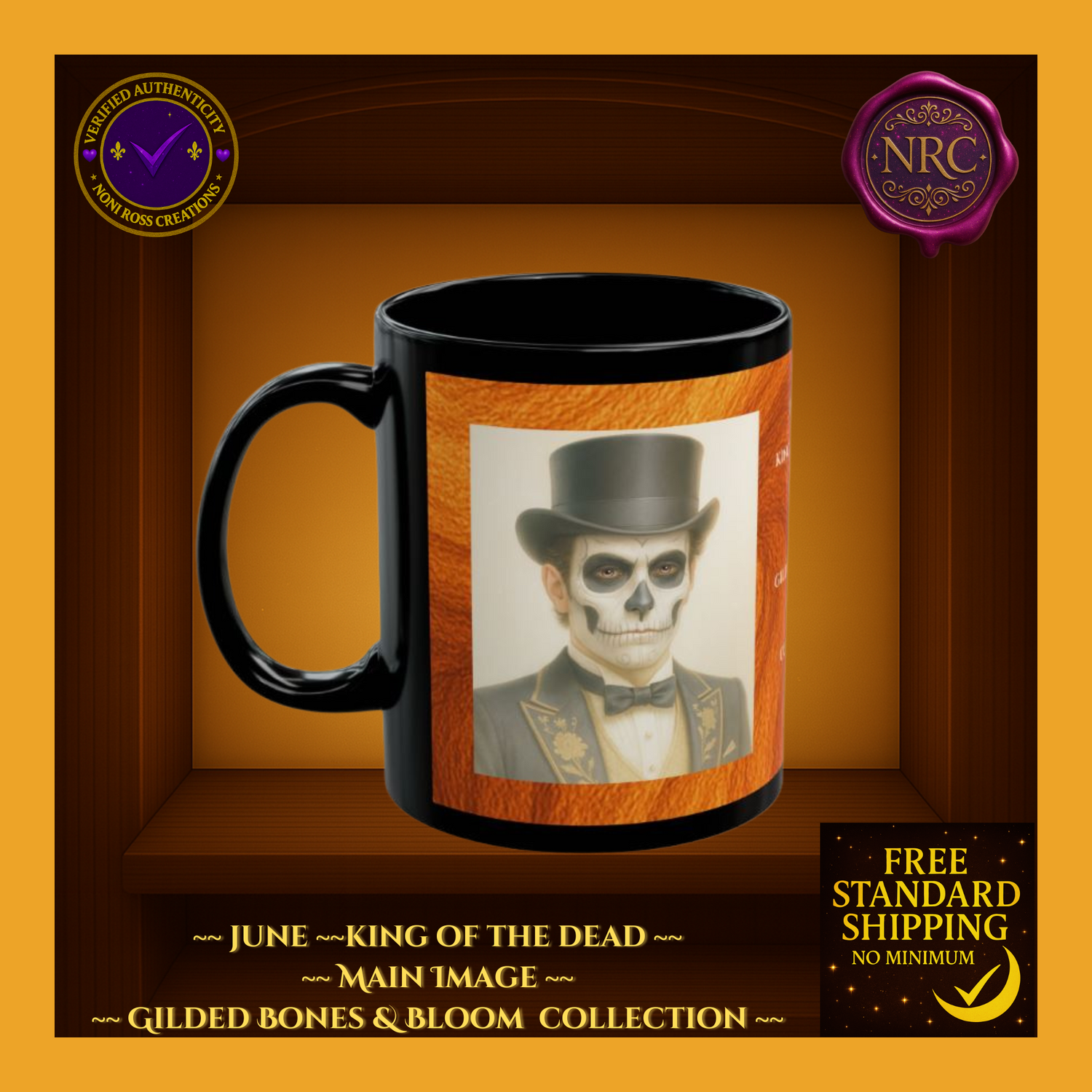June King of the Dead Catrin Mug 11oz by Noni Ross Creations