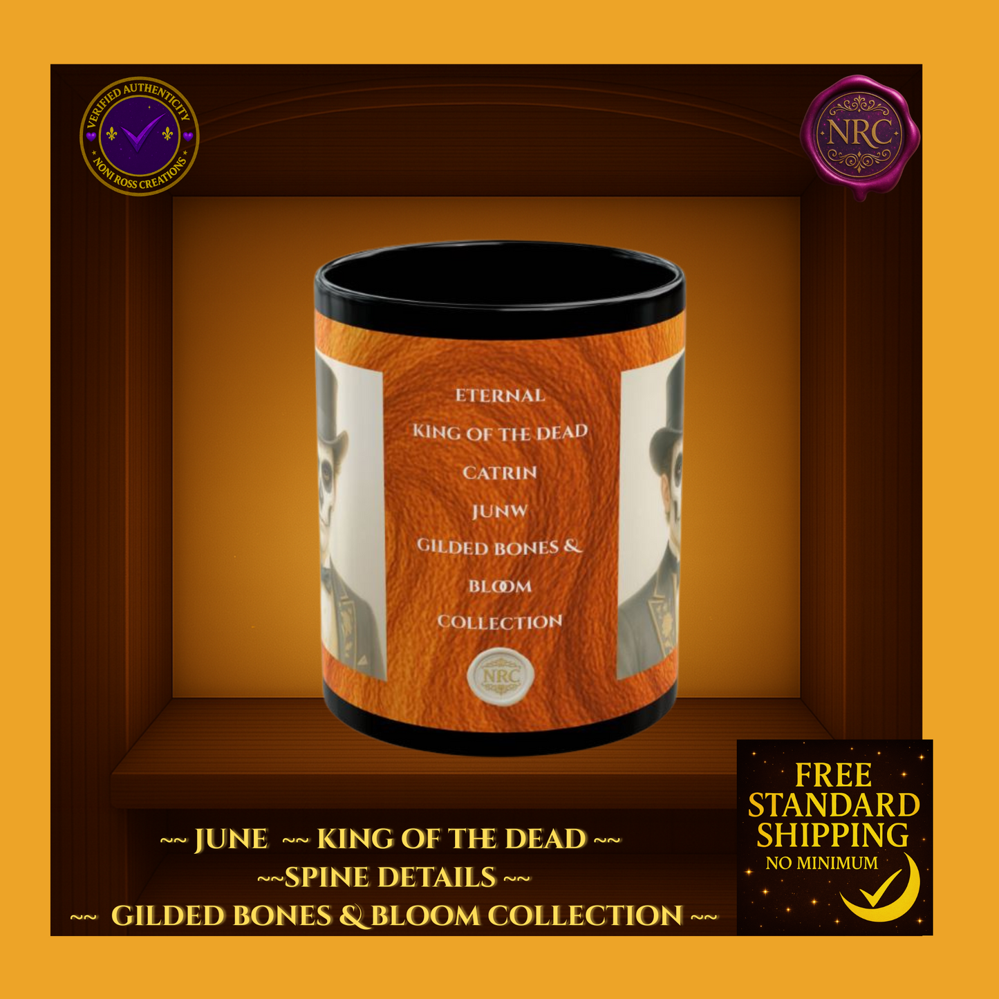 June King of the Dead Catrin Mug 11oz by Noni Ross Creations