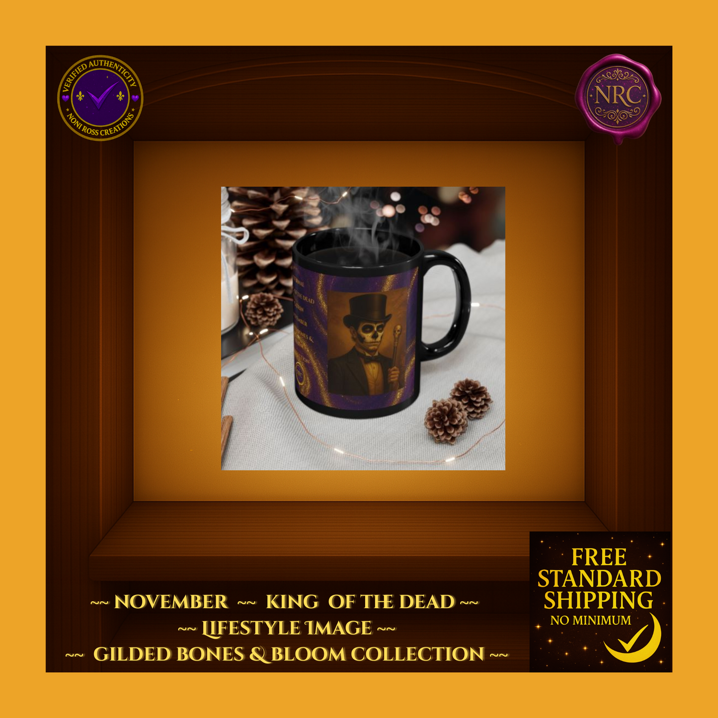 November King of the Dead Catrina Mug 11oz by Noni Ross Creations