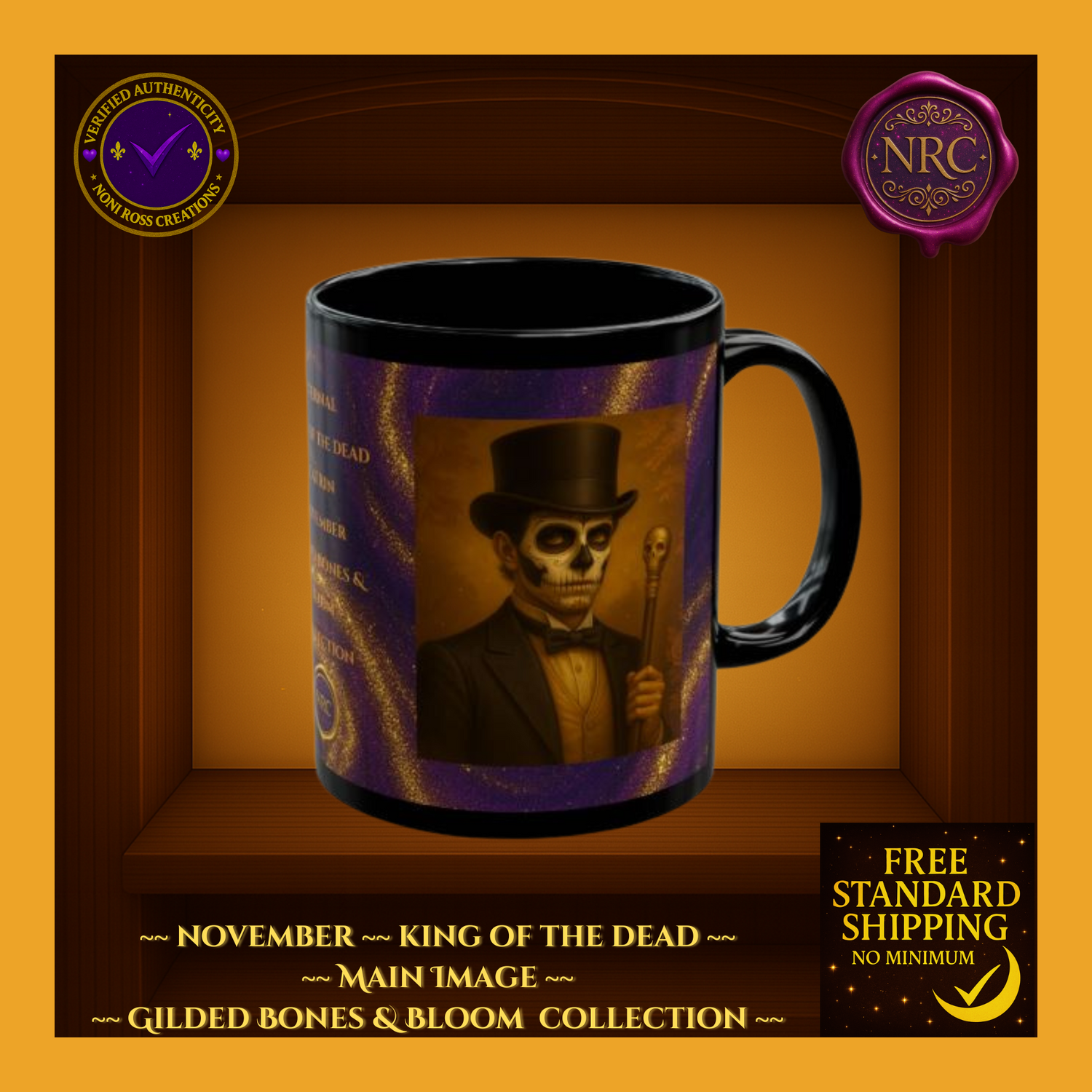 November King of the Dead Catrina Mug 11oz by Noni Ross Creations