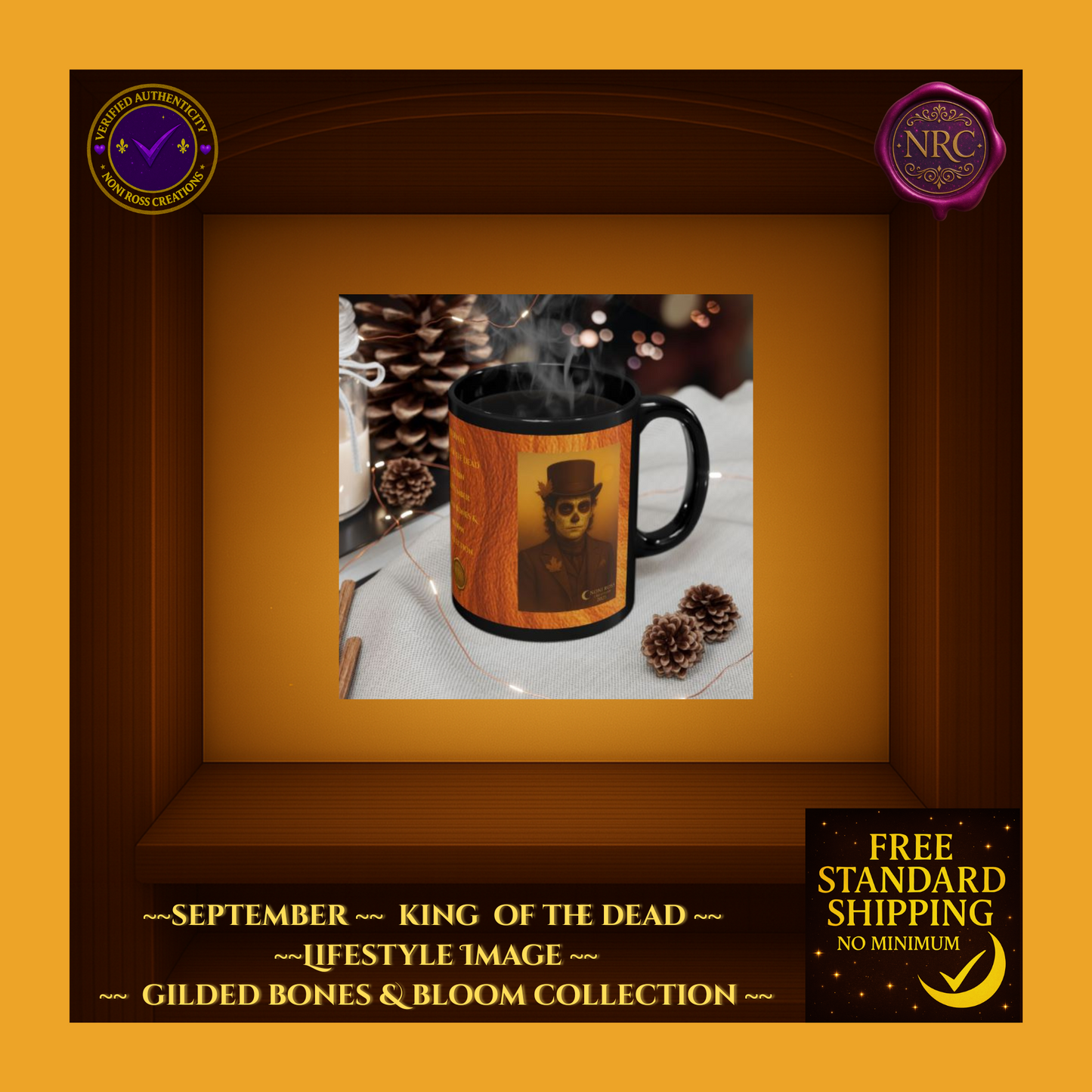 September King of the Dead Catrin Mug 11oz by Noni Ross Creations