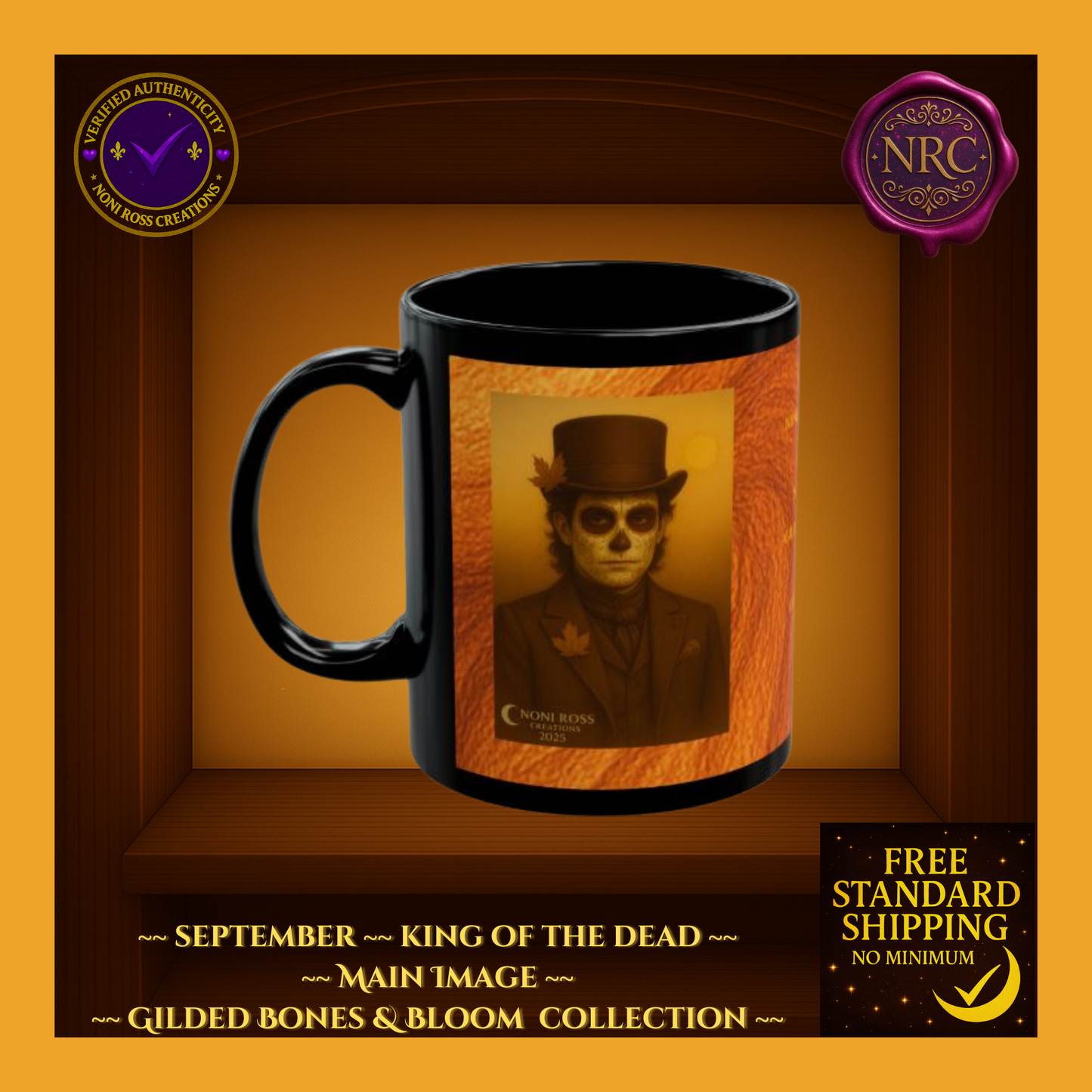 September King of the Dead Catrin Mug 11oz by Noni Ross Creations