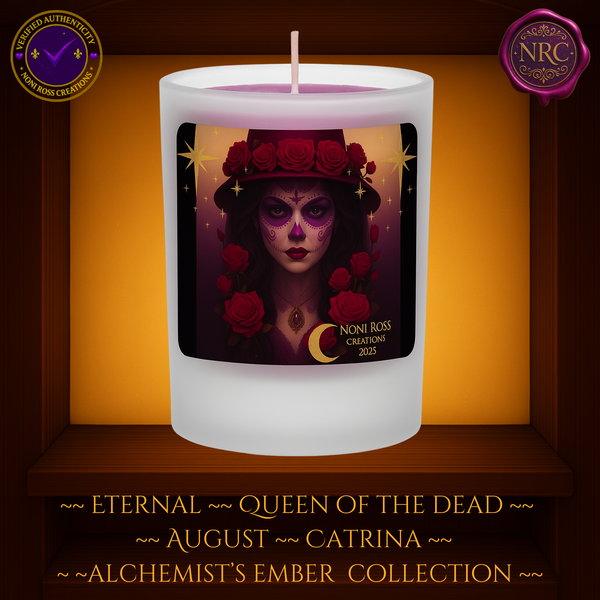 Eternal Day of The Dead August Catrina Candle 11oz Noni Ross Creations