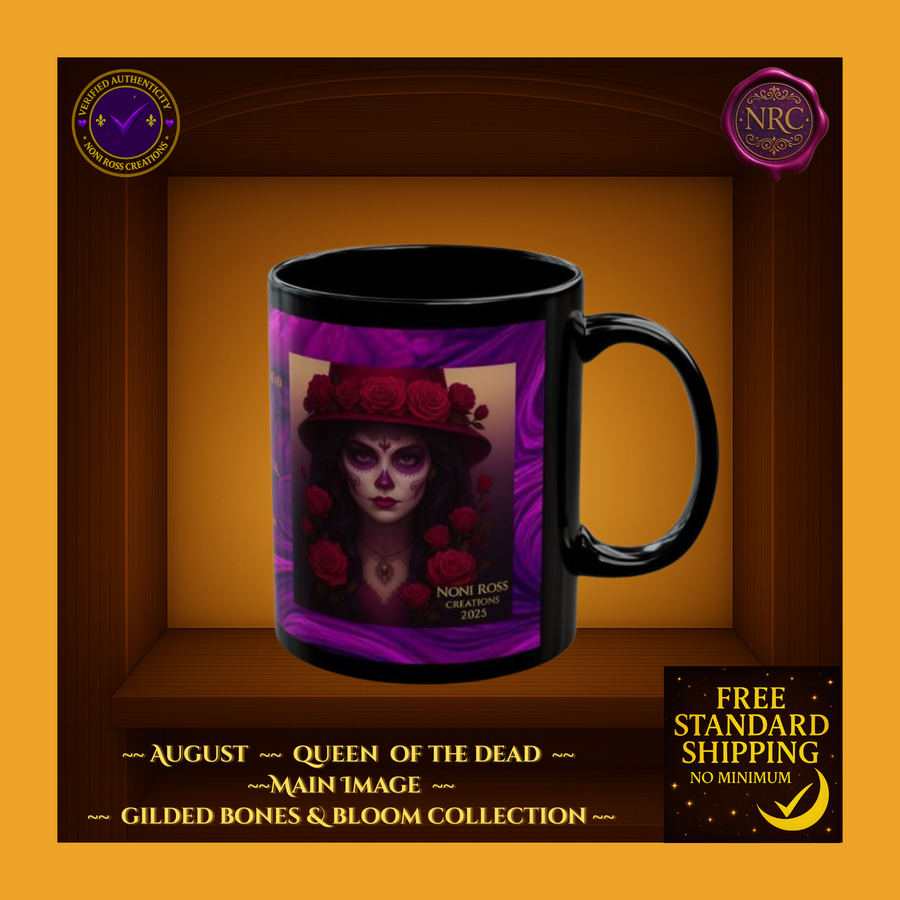 August Queen of the Dead Catrina Mug 11oz by Noni Ross Creations — main image