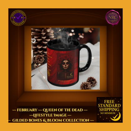 February Queen of the Dead Catrina Mug 11oz by Noni Ross Creations