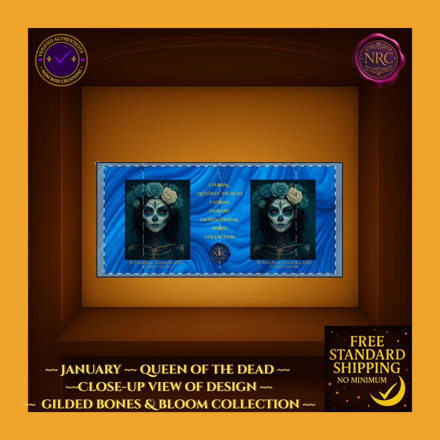 January Queen of the Dead Catrina Mug 11oz by Noni Ross Creations