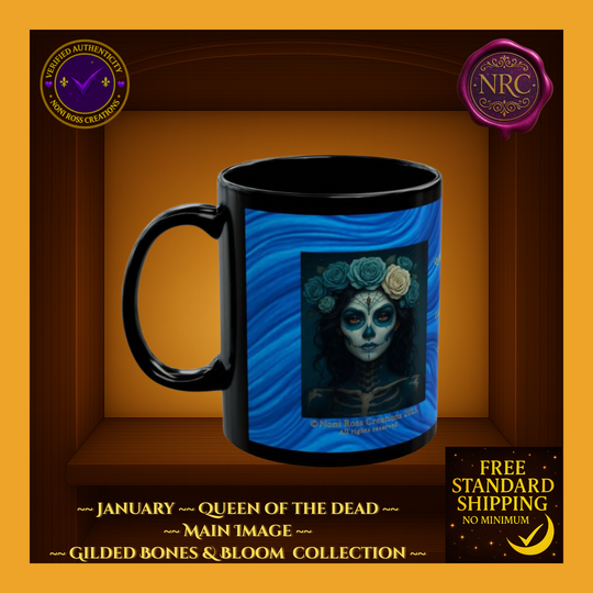 January Queen of the Dead Catrina Mug 11oz by Noni Ross Creations