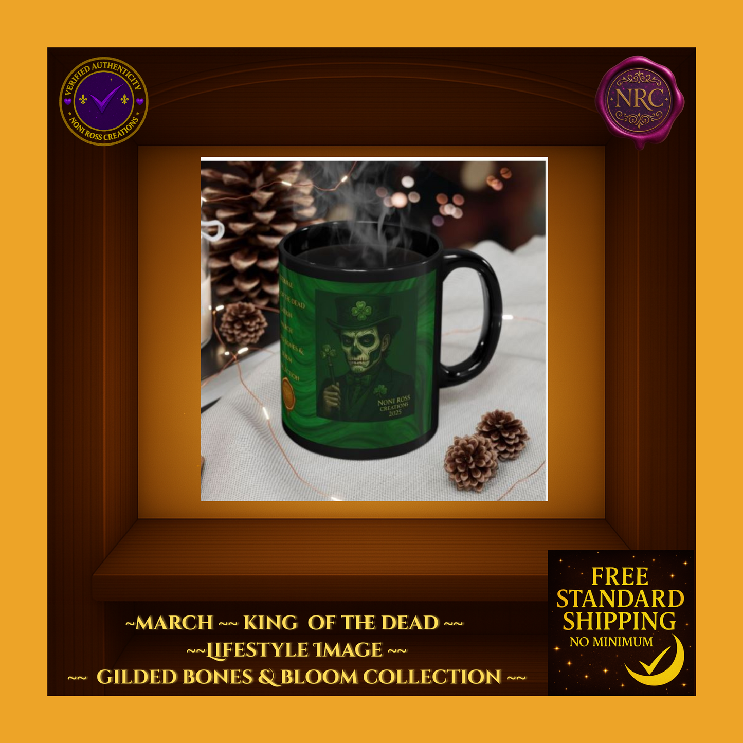 March King of the Dead Catrin Mug 11oz by Noni Ross Creations