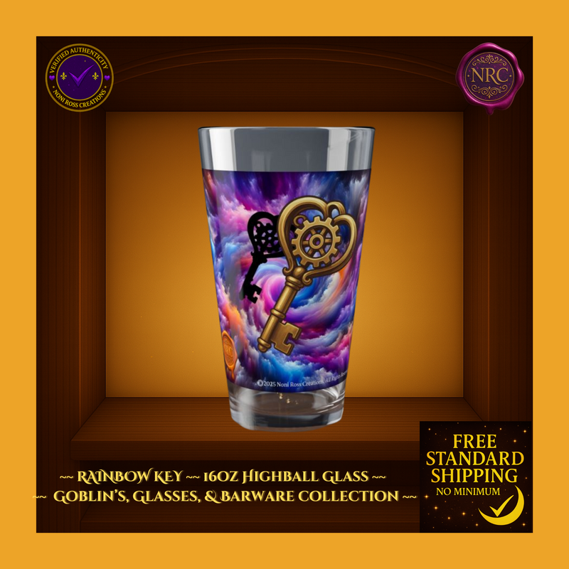 Noni the Witch Rainbow Key 16oz Highball Glass by Noni Ross Creations — main image