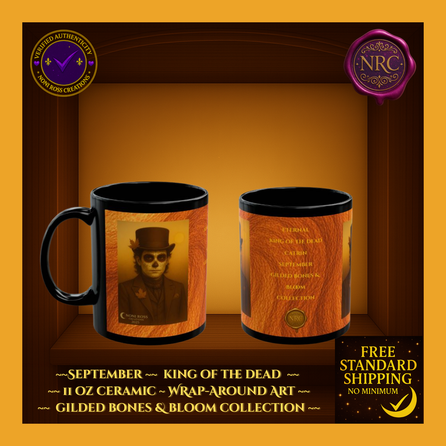 September King of the Dead Catrin Mug 11oz by Noni Ross Creations
